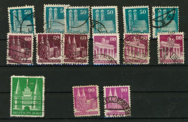 Briefmarke Bizone Lot ex 91/96 wie abgebildet