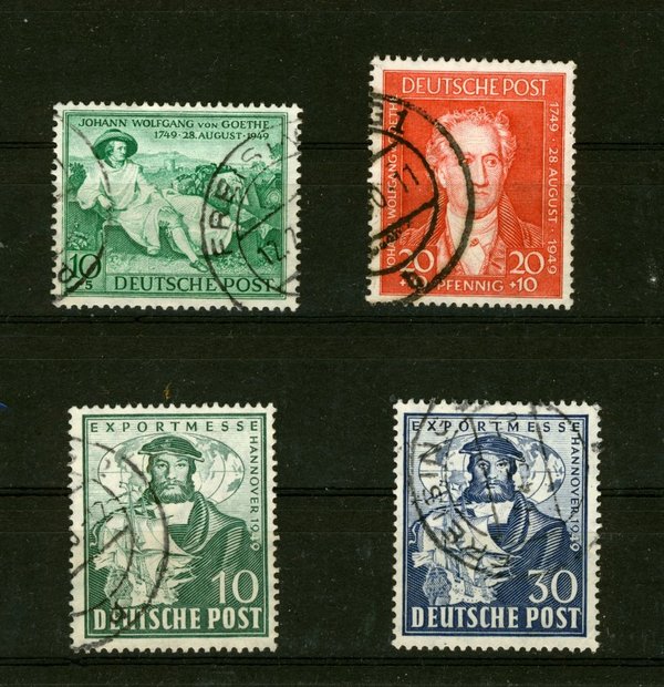 Briefmarke Bizone 103, 105, 108/09 gestempelt
