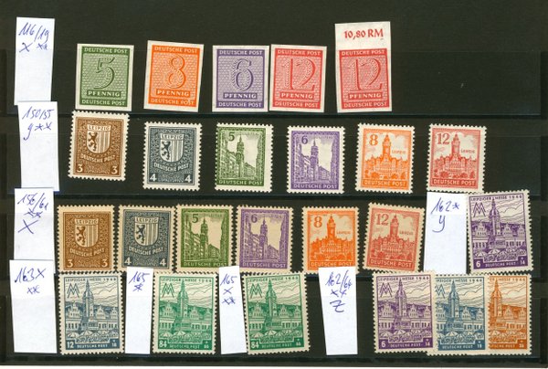 Briefmarke SBZ Westsachsen ex 116/64 Lot wie abgebildet