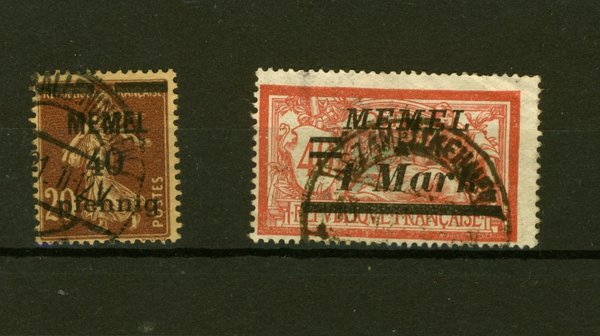 Briefmarke Memelgebiet 22 und 64 gestempelt