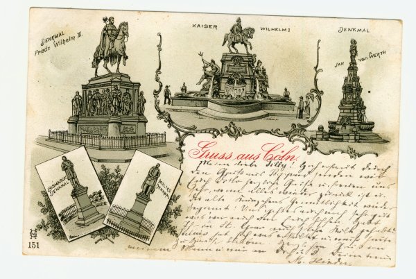 Ansichtskarte Köln Litho mit Denkmäler von 1901