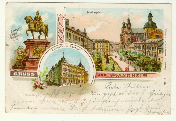 Ansichtskarte Deutsches Reich Mannheim Litho