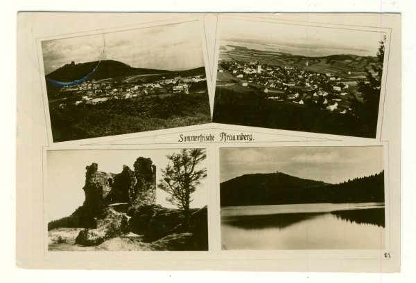 Brief / Ansichtskarte  Sudetenland Feldpost mit Tschechoslowakei 279 und 281. Pfraumberg