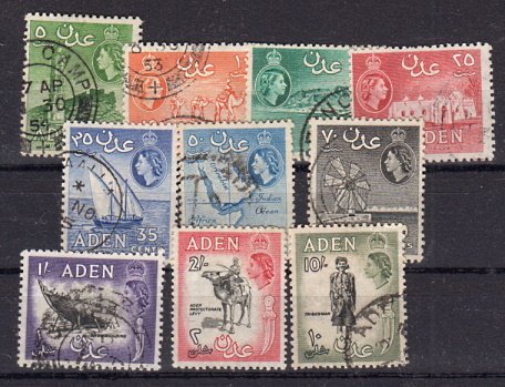 Briefmarken Aden 49-57 + 59 o