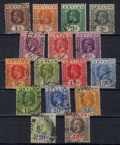 Briefmarken Ceylon 185-200 o