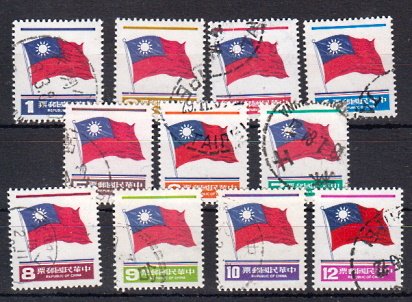 Briefmarken China Taiwan 1411 + 13-22 o