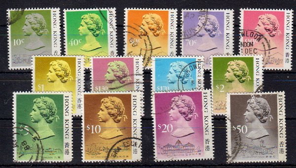 Briefmarken Hongkong 507-09 + 11 + 13-21 I o