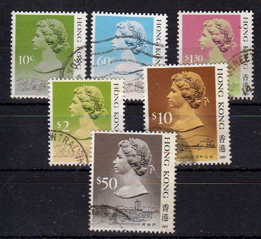 Briefmarken Hongkong 507 + 10 + 15 + 17 + 19 + 21 III o