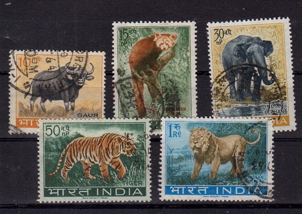 Briefmarken Indien 358-62 o