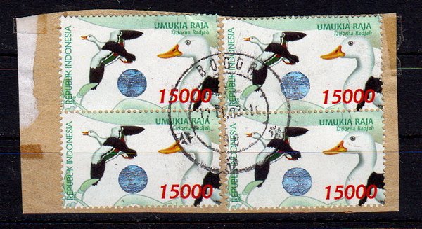 Briefmarken Indonesien 1831 o 4er Block auf Papier