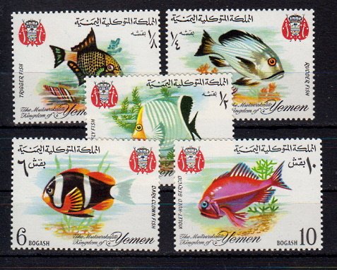 Briefmarken Jemen Königreich 323-25 + 28-29 **
