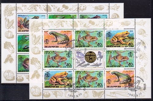 Briefmarken Korea-Nord 3340-45 o 2 KLB