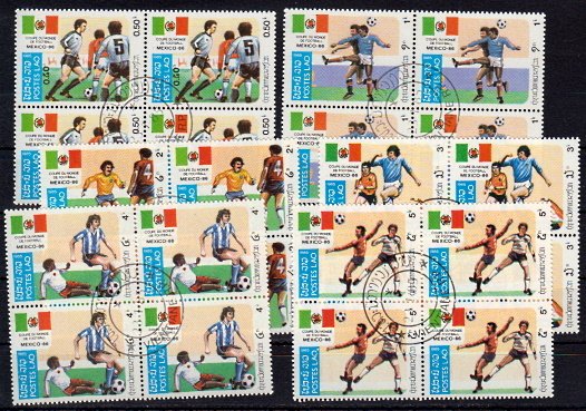 Briefmarken Laos 813-18 o 4er Blöcke