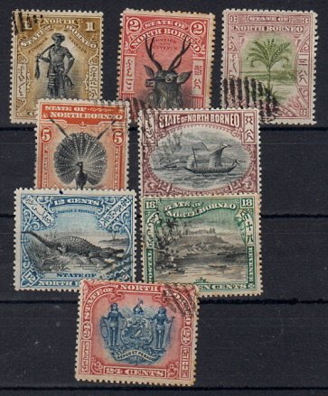 Briefmarken Nord-Borneo 69-72 + 74-77 o