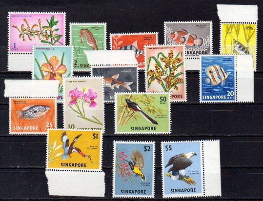 Briefmarken Singapur 53-60 + 62-68 **
