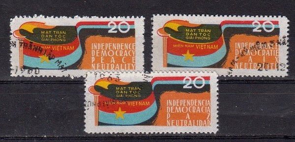 Briefmarken Vietcong 1-3 o