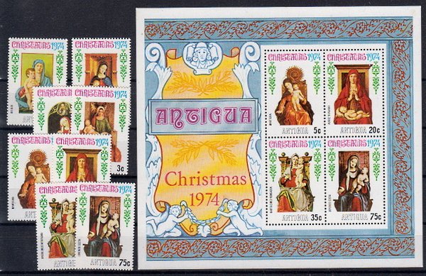 Briefmarken Antigua und Barbuda 346-53 ** + Block 17 **