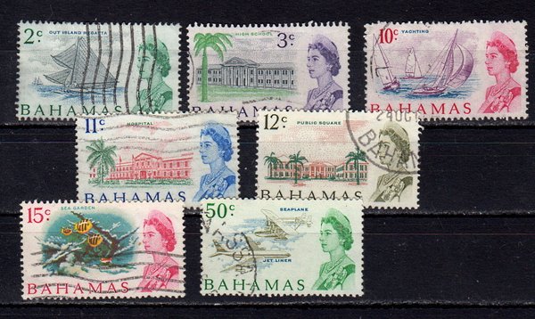 Briefmarken Bahamas 258-59 + 63-66 + 68 y o