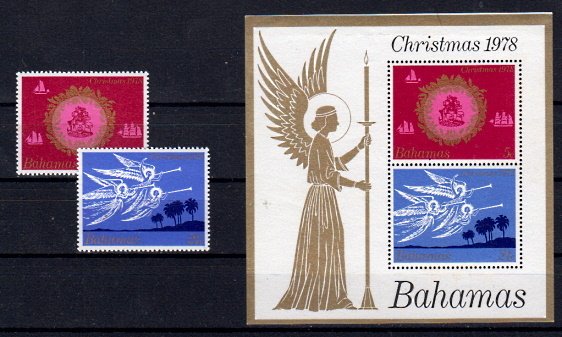 Briefmarken Bahamas 434-35 + Block 25 **