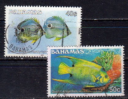 Briefmarken Bahamas 625 + 27 y II o