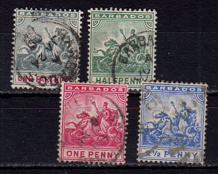 Briefmarken Barbados 42-44 + 46 o