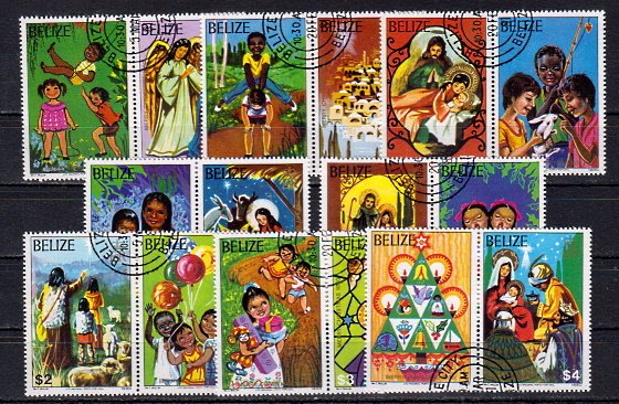 Briefmarken Belize 5831-38 o mit Zierfeldern