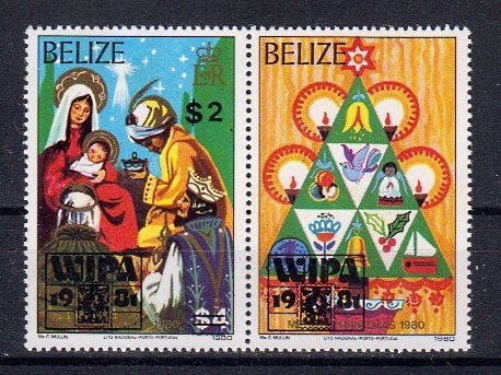 Briefmarken Belize 542 ** mit Zierfeld