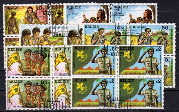Briefmarken Belize 646-51 o 4er Blöcke