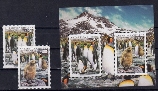 Briefmarken Chile 1786-87 ** + Block 33 **