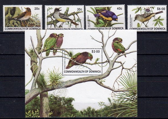 Briefmarken Dominika 708-11 ** + Block 68 **