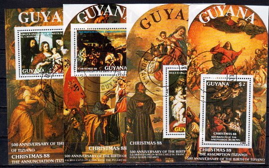 Briefmarken Guyana 2410-13 o Blöcke