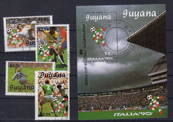 Briefmarken Guyana 3059-62 + Block 58 o
