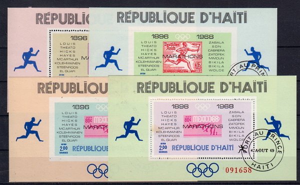 Briefmarken Haiti Blöcke 35-38 o