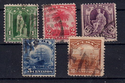 Briefmarken Kuba 1-5 o