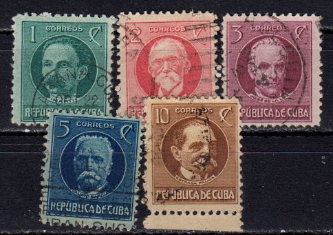 Briefmarken Kuba 39-42 + 44 o