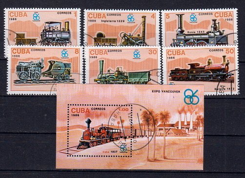 Briefmarken Kuba 3017-22 + Block 95 o