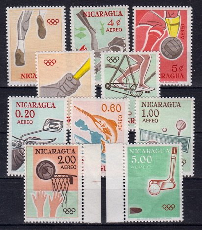 Briefmarken Nicaragua 1336-39 + 41-42 + 44-47 **