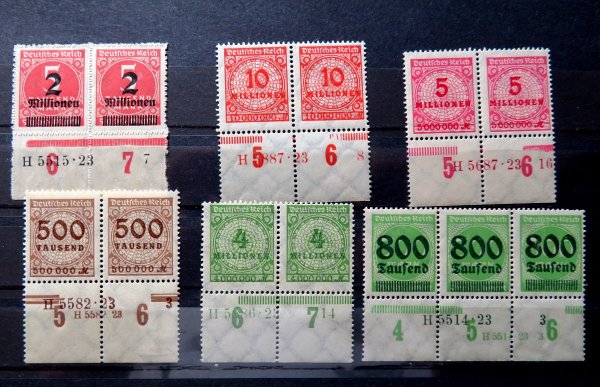 Briefmarke Deutsches Reich 312 B, 318 A, 317 A, 313 A, 316 A, 304 A alles ** und HAN