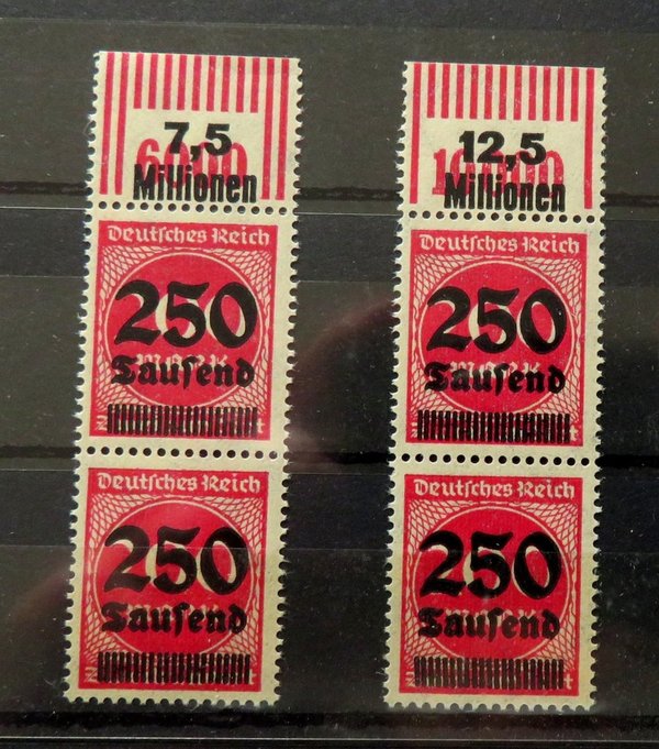 Briefmarke Deutsches Reich 292 ** OPD Gf WOR 1'11'1 und 2'9'2