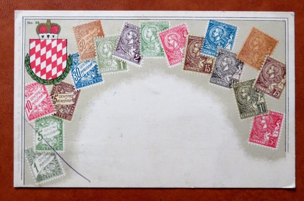 Ansichtskarte Monaco Briefmarken - Präge Künstlerkarte