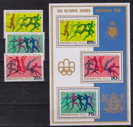 Briefmarken Penrhyn 83-85 + Block 3 **