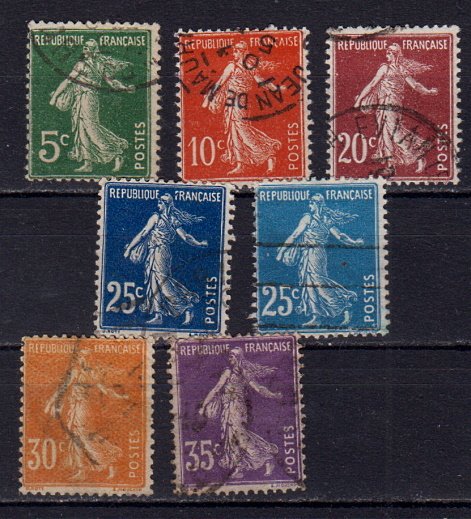 Briefmarken Frankreich 116-21 o (119 a + b)