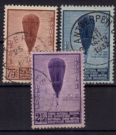 Briefmarken Belgien 344-46 o