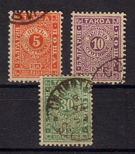 Briefmarken Bulgarien Portomarke 13-15 o