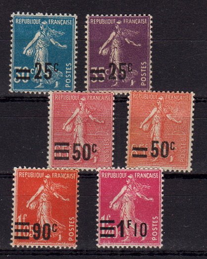 Briefmarken Frankreich 200-01 + 03 + 06 + 09-10 *