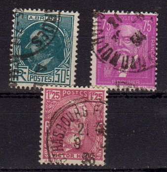 Briefmarken Frankreich 287-89 o