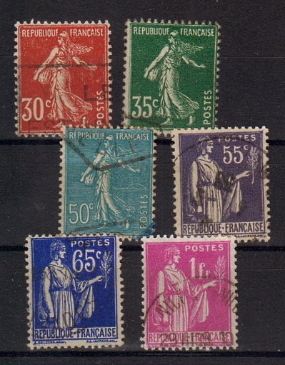 Briefmarken Frankreich 363-66 + 68-69 o