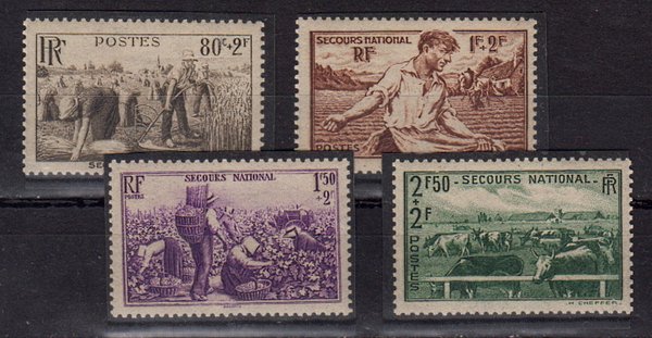 Briefmarken Frankreich 496-99 */**