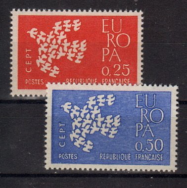 Briefmarken Frankreich 1363-64 ** auch als Paare