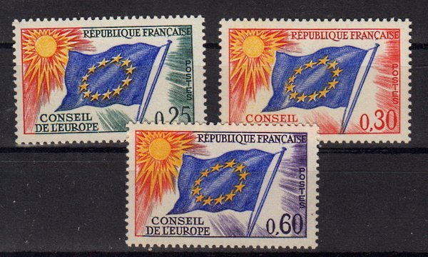 Briefmarken Frankreich Europarat 10-12 **